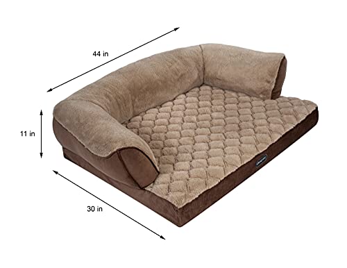 Beautyrest Super Lux Sofa Dog Bed (Large, Brown) - Thumbnail 2