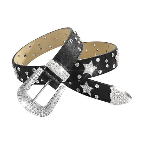 Blingbling Waist Belt Studded Buckle for Street Dance Jean