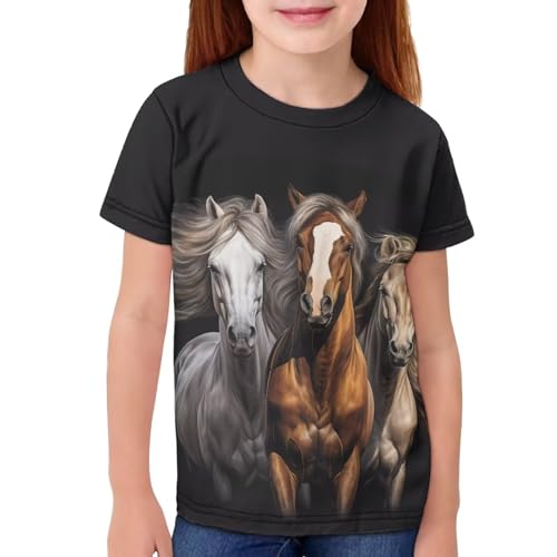 Image of JEOCODY Boys Girls Graphic Tees Funny 3D Printed Short Sleeve T-Shirts 3-16T