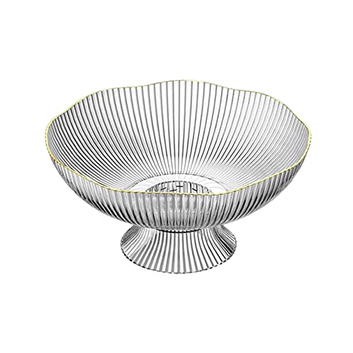 Folpus Pedestal Fruit Bowl Dessert Display Stand,Snacks Fruit Basket Bowl for Dining Room Kitchen Home Countertop Decor, White