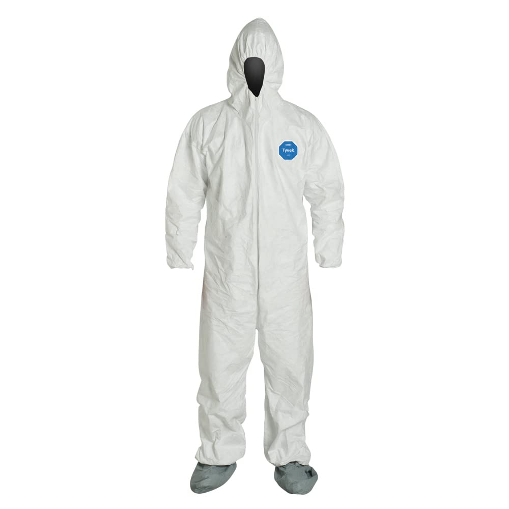 DuPont Tyvek 400 TY122S Disposable Protective Coverall Hood Boots