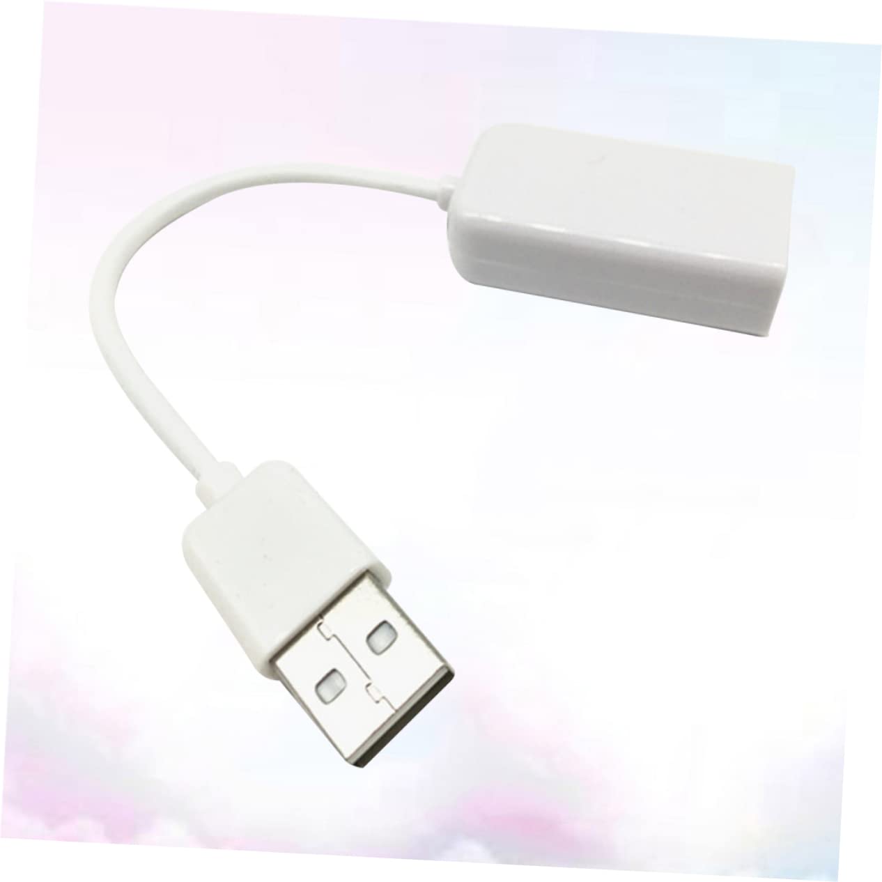 LALAFINA USB Channel External Sound Card Adapter with Cable for Laptop and Desktop and Play Compatible with Windows and Led Indicators for Mic Status White