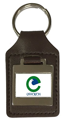 Porte-clés en cuir gravé drapeau Carrollton City USA accessoire de poche durable
