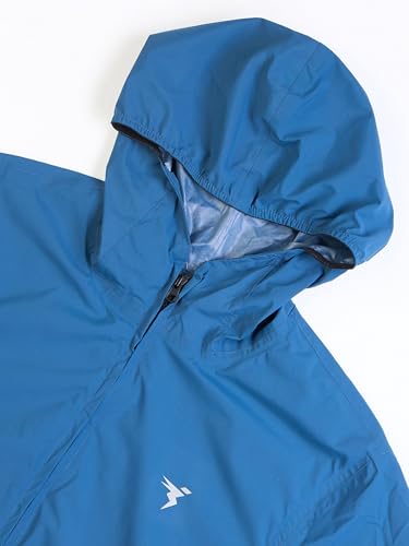 Image of TECHNOSPORT Men's Blended Standard Length Slim Fit Solid Hooded Wrinkle Free Raincoat