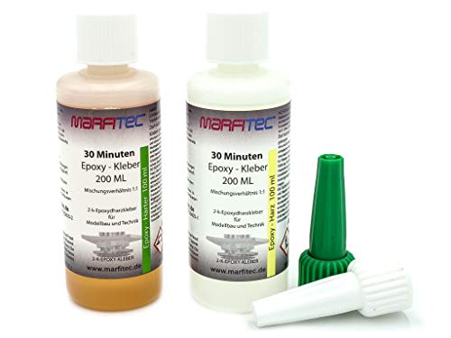 Preisvergleich Produktbild marfitec© 30-Minuten-Epoxy 200ml (Epoxidharz 100ml, Epoxidhärter 100ml)