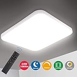 deckenlampe dimmbar alexa 【Super hell und Energiesparend】Die 24W LEDs entsprechen einer herkömmlichen 150W Glübirne und sparen mehr als 85% an Stromkosten. Sie können die 24W Deckenleuchte in einem Raum von etwa 20 bis 25m² befestigen.