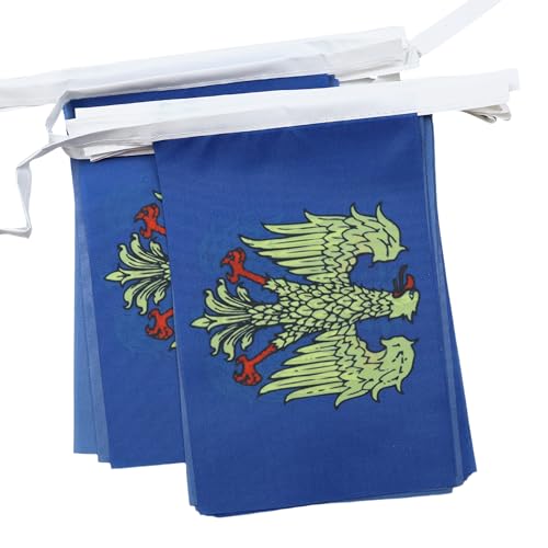 Image of AZ FLAG Friuli-Venezia Giulia 6 meters BUNTING Flag 20 flags 9'' x 6'' - Italy - Italian Region STRING flags 15 x 21 cm