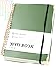 Large Spiral Notebook College Ruled with Tab Stickers A4 Notebooks for School Supplies Hardcover Spiral Notebook 8.5 x 11 Journal Note Book for Work Note Taking Women Men Writing, 220 Pages, Green