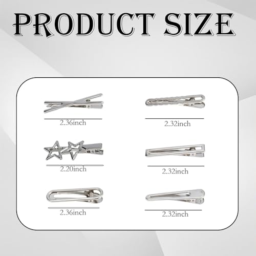 Pinzas de metal para cabello estilo cocodrilo paquete 15 pzas miniatura 2