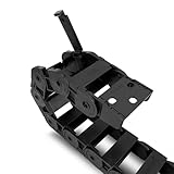 Aweking 18 x 37 mm (Inner H x W) R38 Bridge Type Drag Chain, Cable Carrier Track, Wire Protection Chain Connector 39.3inch/1M for 3D Printer, Industrial CNC, Black Plastic （Outer Side Open）