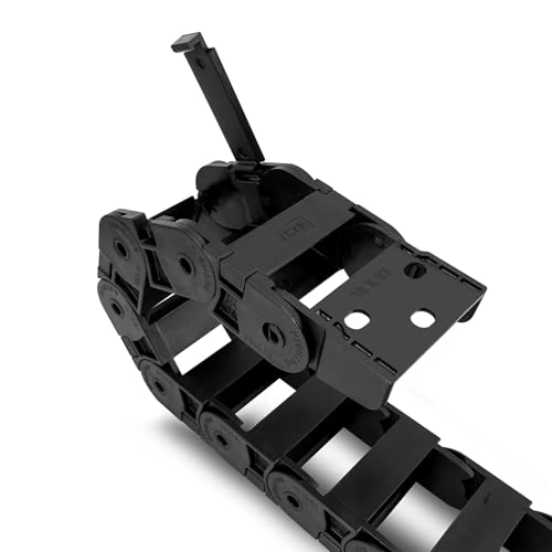 Aweking 18 x 37 mm (Inner H x W) R38 Bridge Type Drag Chain, Cable Carrier Track, Wire Protection Chain Connector 39.3inch/1M for 3D Printer, Industrial CNC, Black Plastic （Outer Side Open）