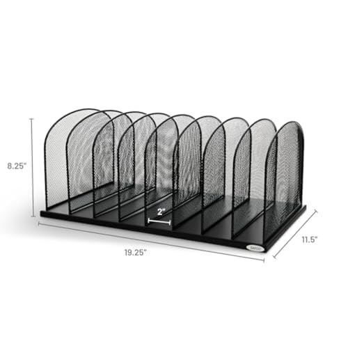 image for Safco Onyx Desk Organizer, 8 Side by Side Vertical Compartments, Offic