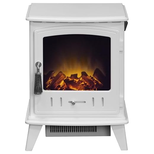 Adam Aviemore Corded Electric Stove in Pure White Enamel