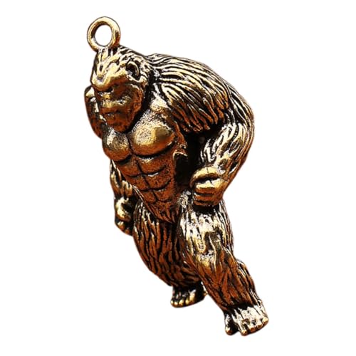 HOMOCONO ミニチュア ゴリラ 像 真鍮 動物 装飾 ヴィンテージ キーホルダー アクセサリー デスク装飾 吊り下げ ゴリラ 置物