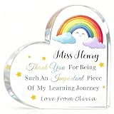 Personalised Thank You Teacher Gifts for Women Men, Custom Acrylic Plaque Teacher Appreciation Gifts, Office Desk Decoration (Design 2)