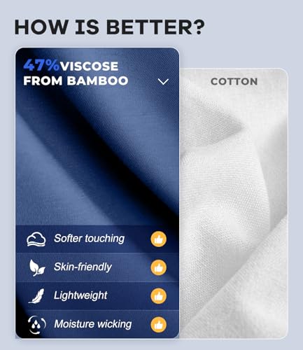 Image of BAMBOO COOL Men's Undershirts V Neck, Moisture-Wicking Soft T-Shirts 3 Pack | Stay Tucked Classic Fit Tag-Free, Softness Breathable Comfort Cooling, V-neck t shirts for men, Summer T's, Short Sleeves Tee