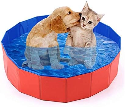 mcgrady1xm Collapsible Pet Dog Bath Pool, Kiddie Pool Hard Plastic Foldable Bathing Tub PVC Outdoor Pools for Dogs Cat Kid