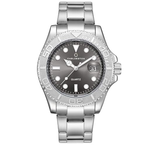 Image of Carlington Meridian Series Analog Men Wrist Watches with Stainless Steel Chain Strap & Date Display | Fashion Watches for Gents | CT - 4010