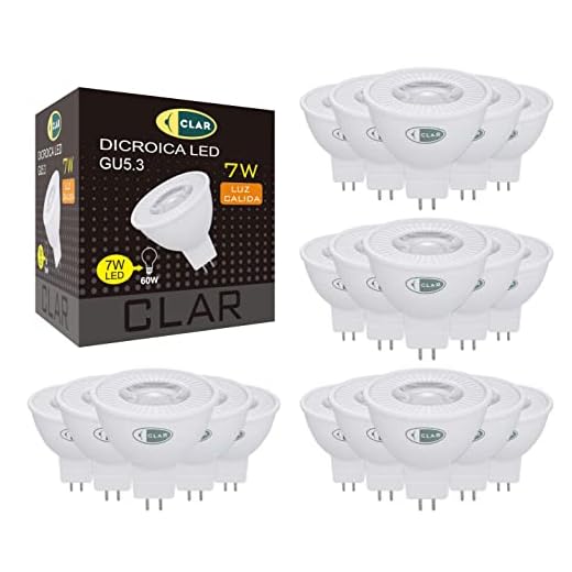 CLAR - GU5.3 LED warmweiß, LED Spot 12V, MR16, 7W 3000ºK (Pack 20)