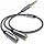 Male to Female Dual Headphone Mic Splitter