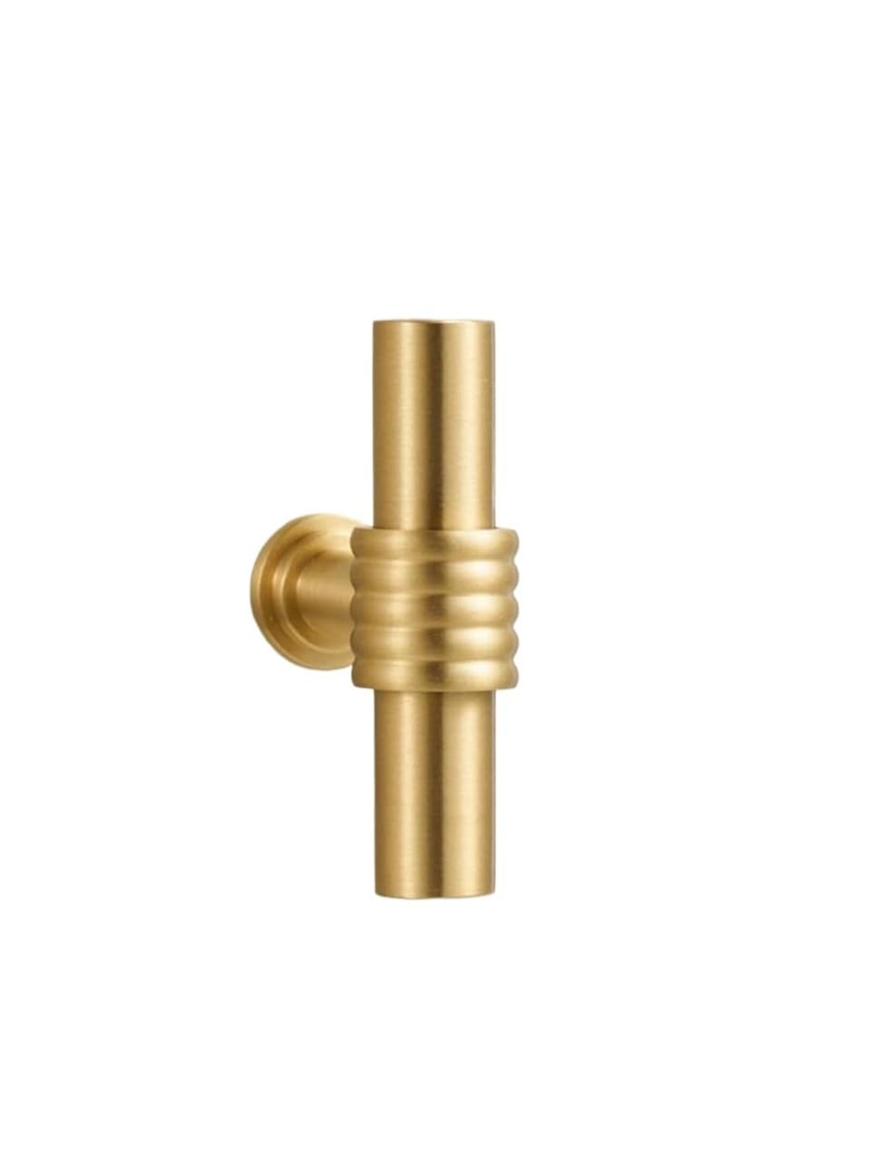 Poignée de meuble vintage en laiton massif barre T de 96mm