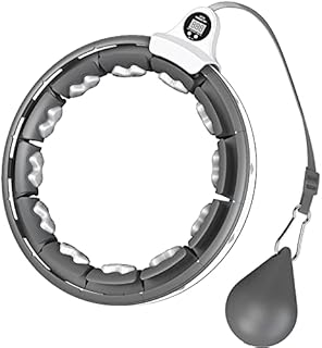 GLACUS Smart Weighted Hula Hoop,Hula Hoops for Adults Weight Loss,16 Detachable Knots,Plus Size,with Data Display,23-43 Inches Waist Great for Women and Beginners Fitness
