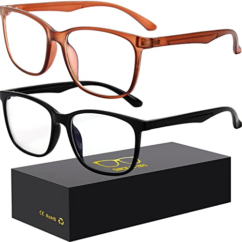 Image of Oilway Blue-Light Blocking Glasses Computer Reading /Gaming /TV /Phones Glasses Fashion Anti Eyestrain Glasses for Women Men(A8 Black + Coffee)