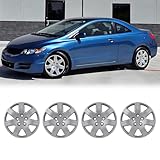 Hawkley 16 Inch Hubcaps Set of 4 Silver Lacquer Wheel Rims Cover for Honda Civic 2006-2011, ABS & PC Material Wheel Tire Covers Bolt On Installation Automotive Accessories (4-Packs,Silver Lacquer)