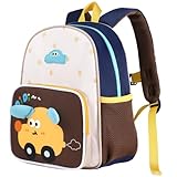 GAGAKU Toddler Backpack for 3 4 5 6+ Boys Splash-Proof Kids Backpack Adjustable Kindergarten & School Backpack | Lightweight 11.2L with Chest Strap and Reflectors - Car