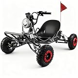 Zumic Electric Go Kart, Off-Road 330LBS Capacity 48V 2000W, 3-Speed, 12-25MPH, Hydraulic Rear Disc Brake, LED Headlight, 10.4Ah (15+ Miles), 6