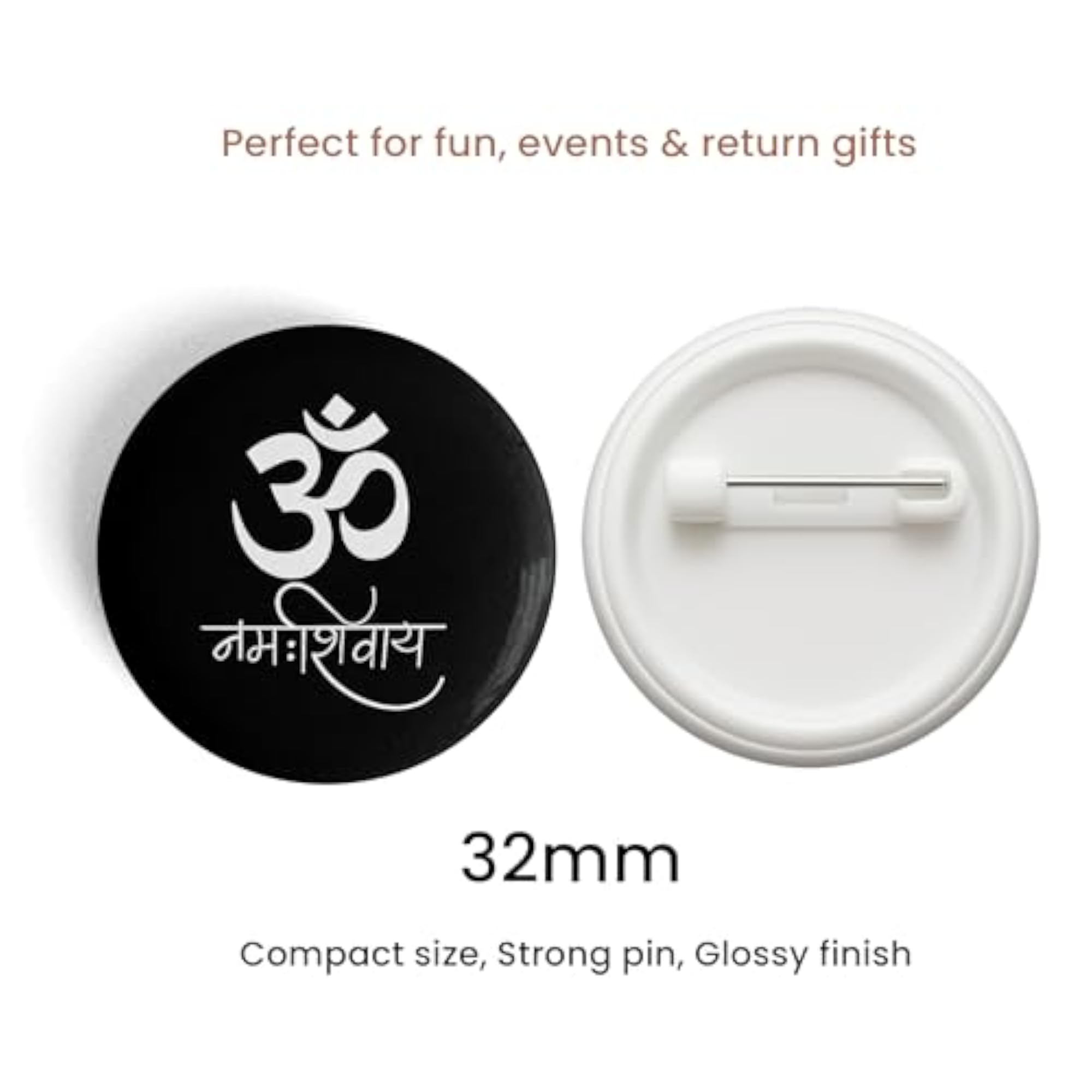 Mahadev Pin Badge Set of 5, Glossy Design