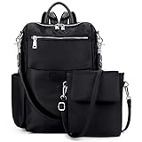 UTO Women Backpack Purse Oxford Waterproof Cloth Nylon Ladies Rucksack Detachable Crossbody Shoulder