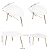HOMFA Large Nesting Coffee Tables for Living Room, Drop Shape End Side Tables Sofa Console Tables Modern Decor Furniture for Home Office (White, Set of 2)