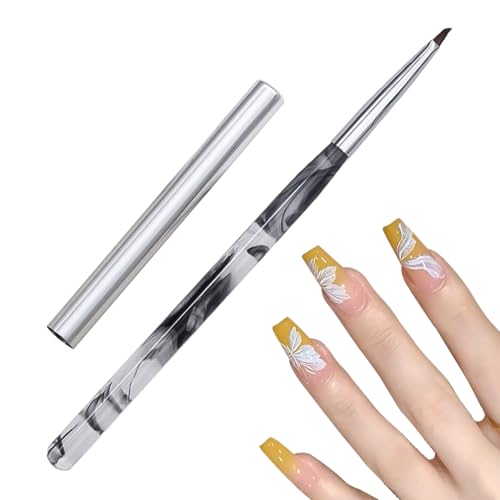 WOKOTO 1 Pcs Triangular Pyramid Nail Brush For Acrylic Nails, Black White Gradient Acrylic Brushes For Nails Art Triangle Brushes Painting Nails Polish Brushes Detail Liner Nail Painting Brushes