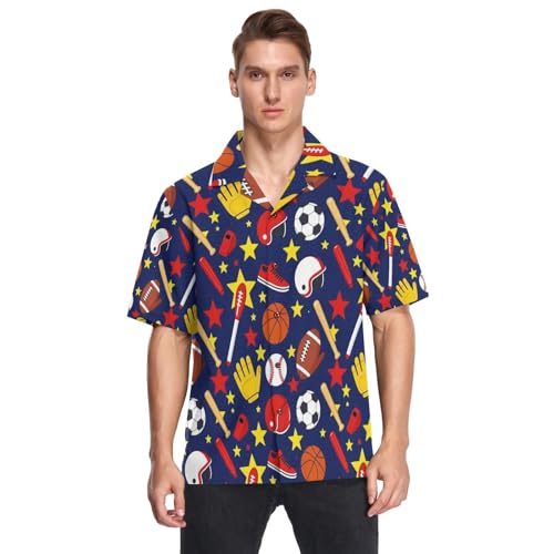 Chemise hawaïenne de football et basket pour homme à manches courtes