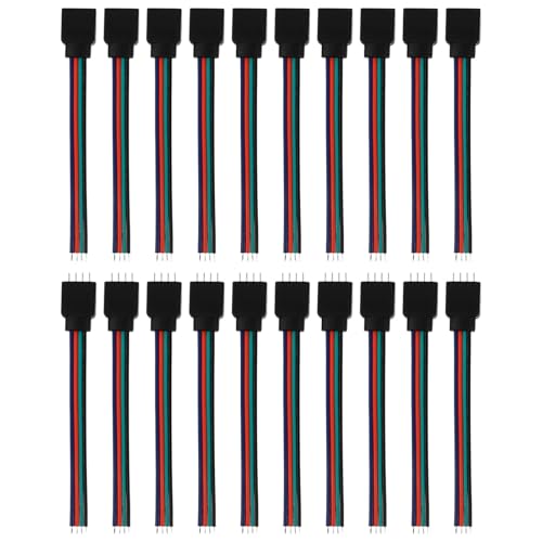 Piezas de conexión rápidas para tira LED RGB 5050, conector de 4 pines fácil de instalar