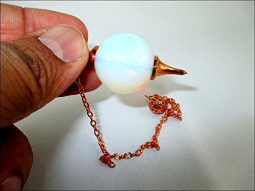 Jet Opalite Sphere Ball Pendulum Copper Plated Opal Carved Handcrafted Antique India Reiki Dowsing Healing Chakra Balancing Image Is Just A Reference. #TOP7