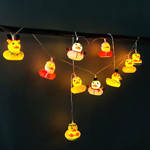 Sezrgiu Duck String Light Christmas Hanging Ornaments Santa Claus Elk Snowman Olive Garland Red Hat Duck Fairy Light Birthday Party Wedding Decor Lamp (1.65M/10Led) #TOP20