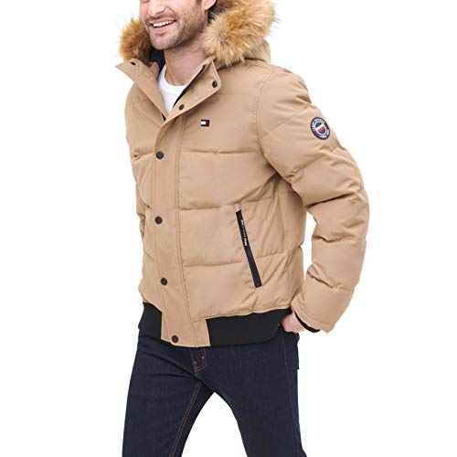 Image of Tommy Hilfiger Men's Arctic Cloth Quilted Snorkel Bomber Jacket (Standard and Big & Tall)