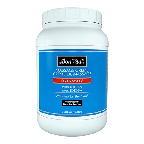Bon Vital' Original Massage Crème for a Versatile Massage Foundation to Relax Sore Muscles & Repair Dry Skin, Revitalize Skin and Lock in Moisture, Allows for Muscle Manipulation, 1 Gallon Jar