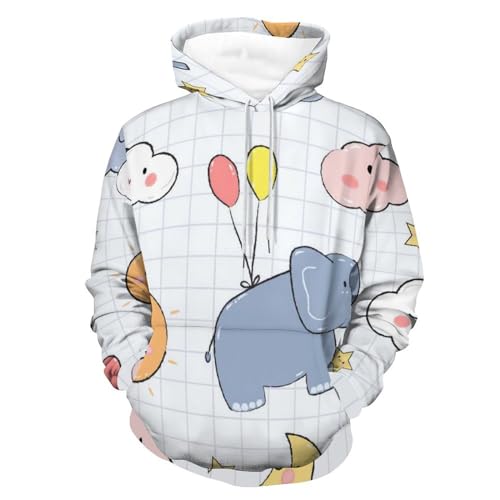 Hoodie Nuage d'Éléphant unisexe en taille S pour homme et femme