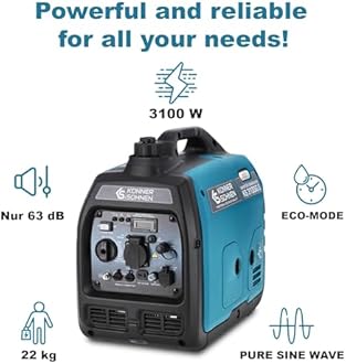 K&S Könner&Söhnen Könner & Söhnen LPG/Petrol Inverter Generator KS 3100iG S Emergency Generator 3100 W, Schuko Socket 230 V, 2 USB Ports, LED Display, Eco Mode, Copper Windings, Euro V Power Generator