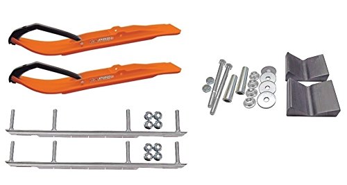 C&A Pro Orange XT Snowmobile Skis w/ 9