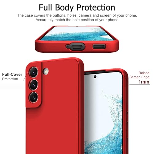 Image of Back Cover for Samsung Galaxy S22 5G | Full Camera Protection | Premium Liquid Silicon Case | Flexible Bumper Case for Samsung Galaxy S22 5G (Red)