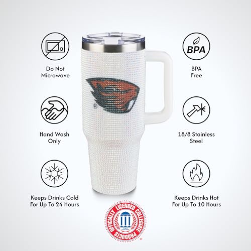 Image of The Memory Company Officially Licensed 40oz White Bling Game Day Tumbler, Oregon State University
