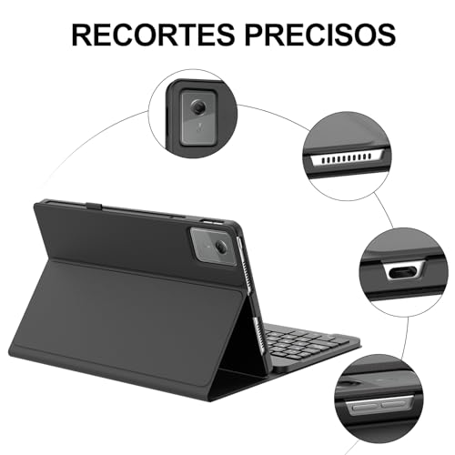 Teclado para Lenovo Idea Tab 11" 2025 funda Bluetooth español Ñ funda magnética negra FOGARI 5