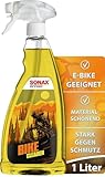 SONAX BIKE Cleaner Sonderedition (1 Liter) Fahrradreiniger für Aluminium, Mattlacke, Carbon- & Kunststoffoberflächen, reinigt Kette & Zahnkränze, für E-Bikes, materialschonend | Art-Nr. 08523410