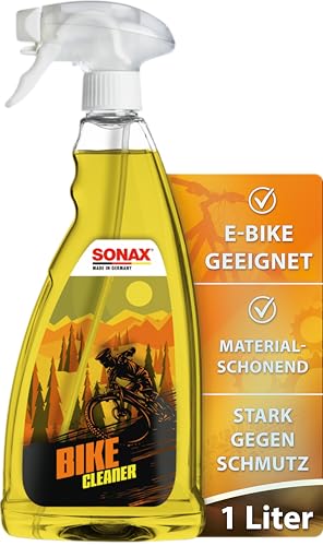 SONAX BIKE Cleaner Sonderedition (1 Liter) Fahrradreiniger für Aluminium Mattlacke Carbon- & Kunststoffoberflächen reinigt Kette & Zahnkränze für E-Bikes materialschonend | Art-Nr. 08523410
