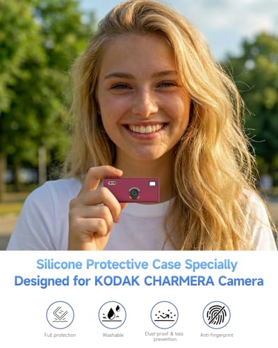 Funda de silicón para cámara Kodak CHARMERA de color rojo miniatura 2