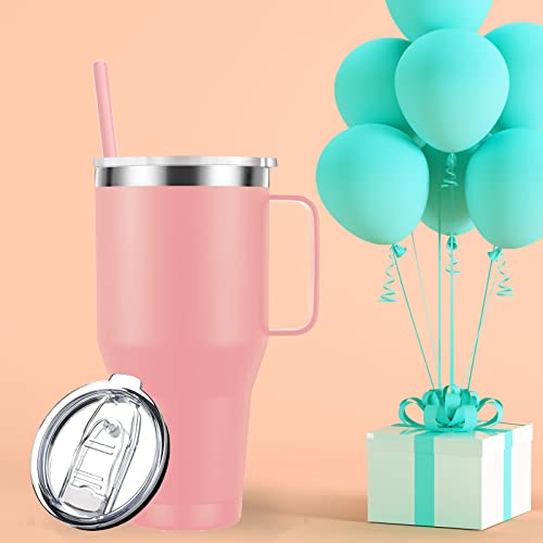 40Oz Coffee Mug Tumbler With Handle.insulated Travel Mug With Lid And Straw.stainless Steel Double Wall Vacuum Leak Proof Coffee Cup Tumbler.keeps Drinks Cold Or Hot. #TOP2